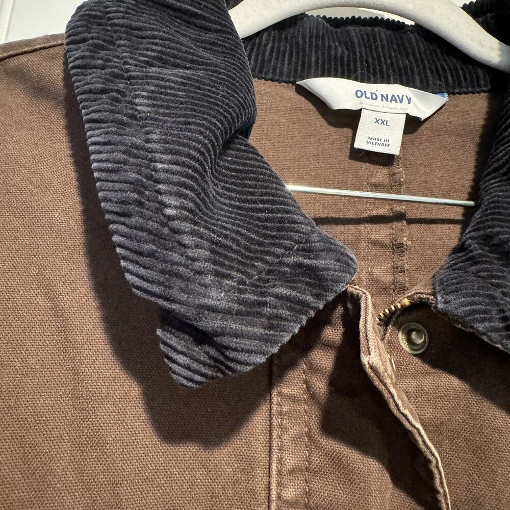 Old Navy Canvas Barn Coat Brown Corduroy Collar Size XXL - Picture 5 of 7